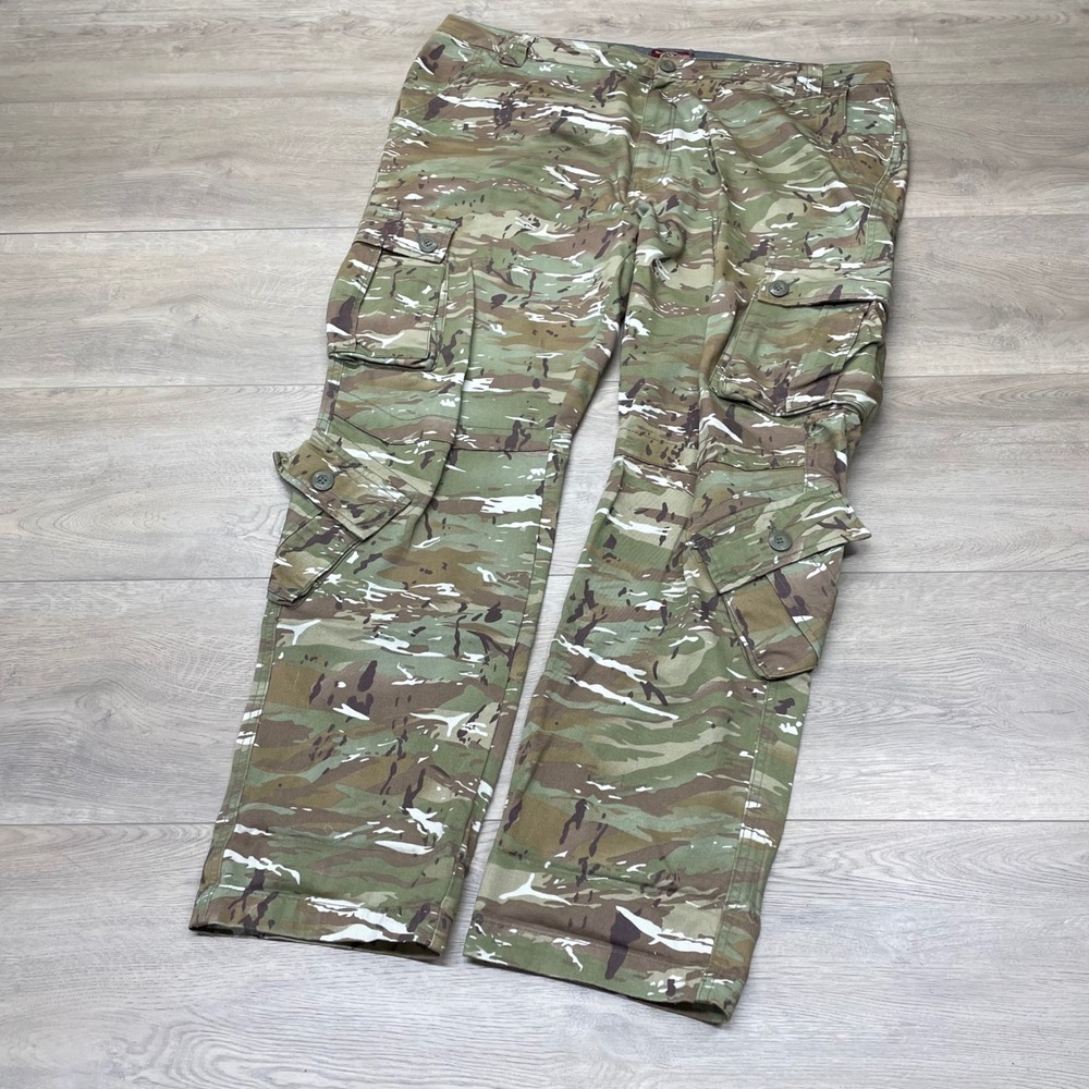 Match Cargo Pants Mens 44 Green Camo Multicam Multi Pocket Military Style Y2K